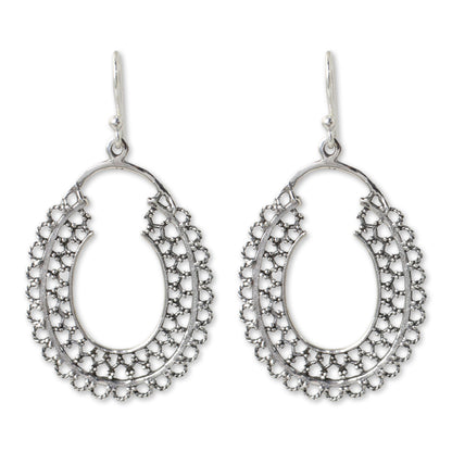 Halo of Lace Sterling Silver Dangle Earrings