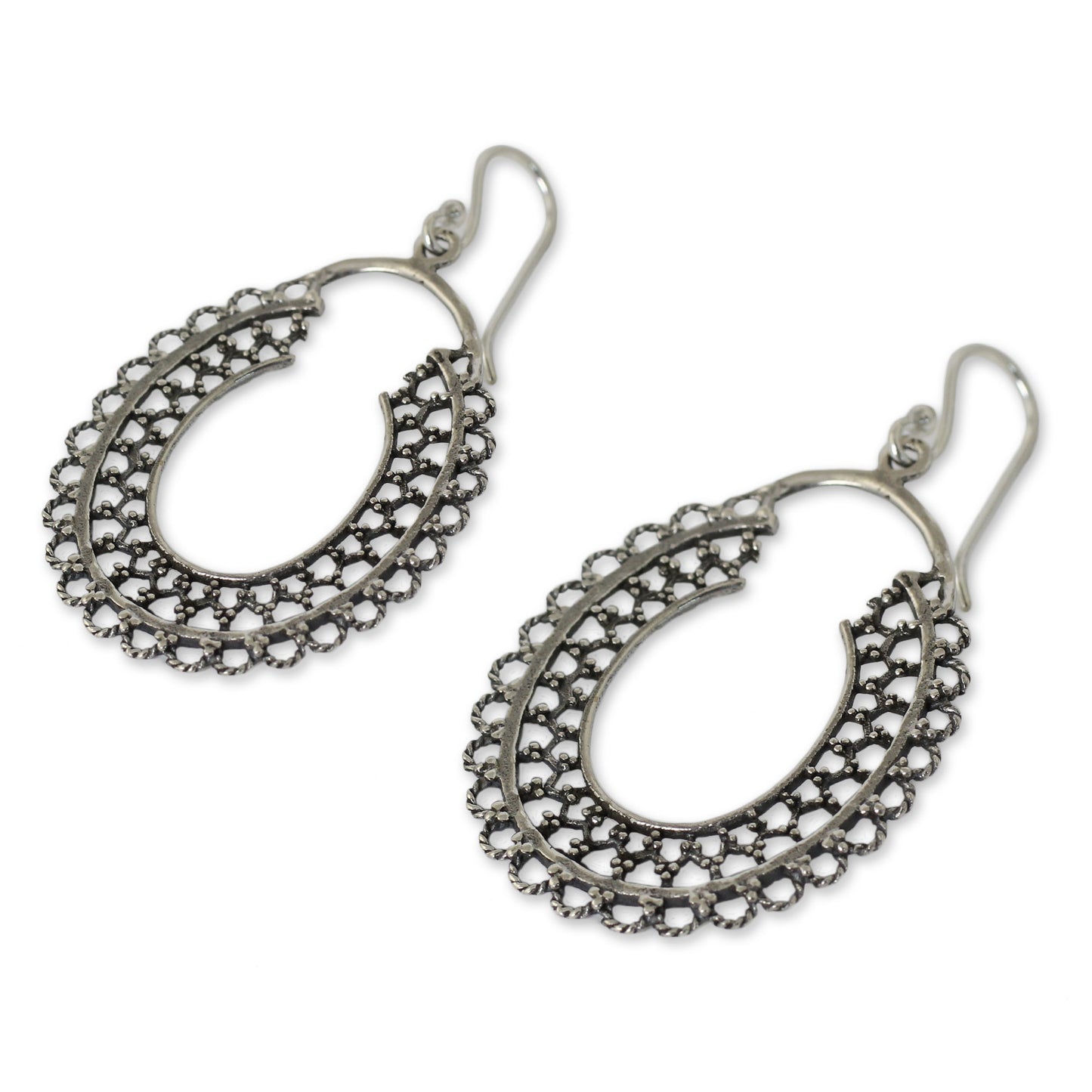 Halo of Lace Sterling Silver Dangle Earrings