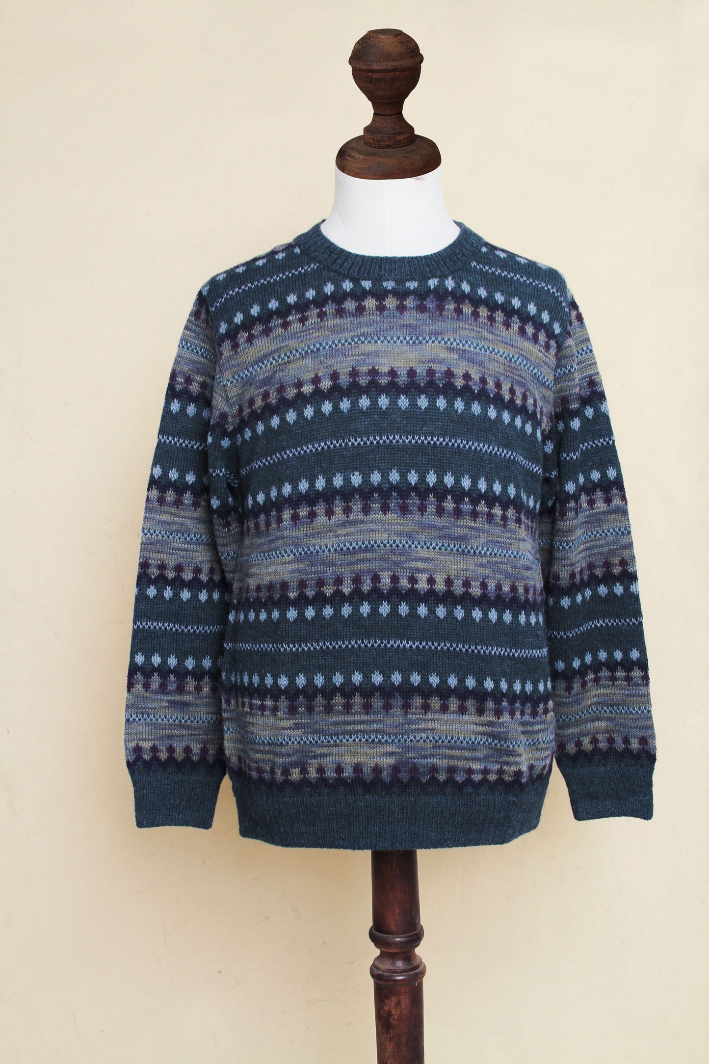 Cajamarca Blues Blue Men's Alpaca Sweater