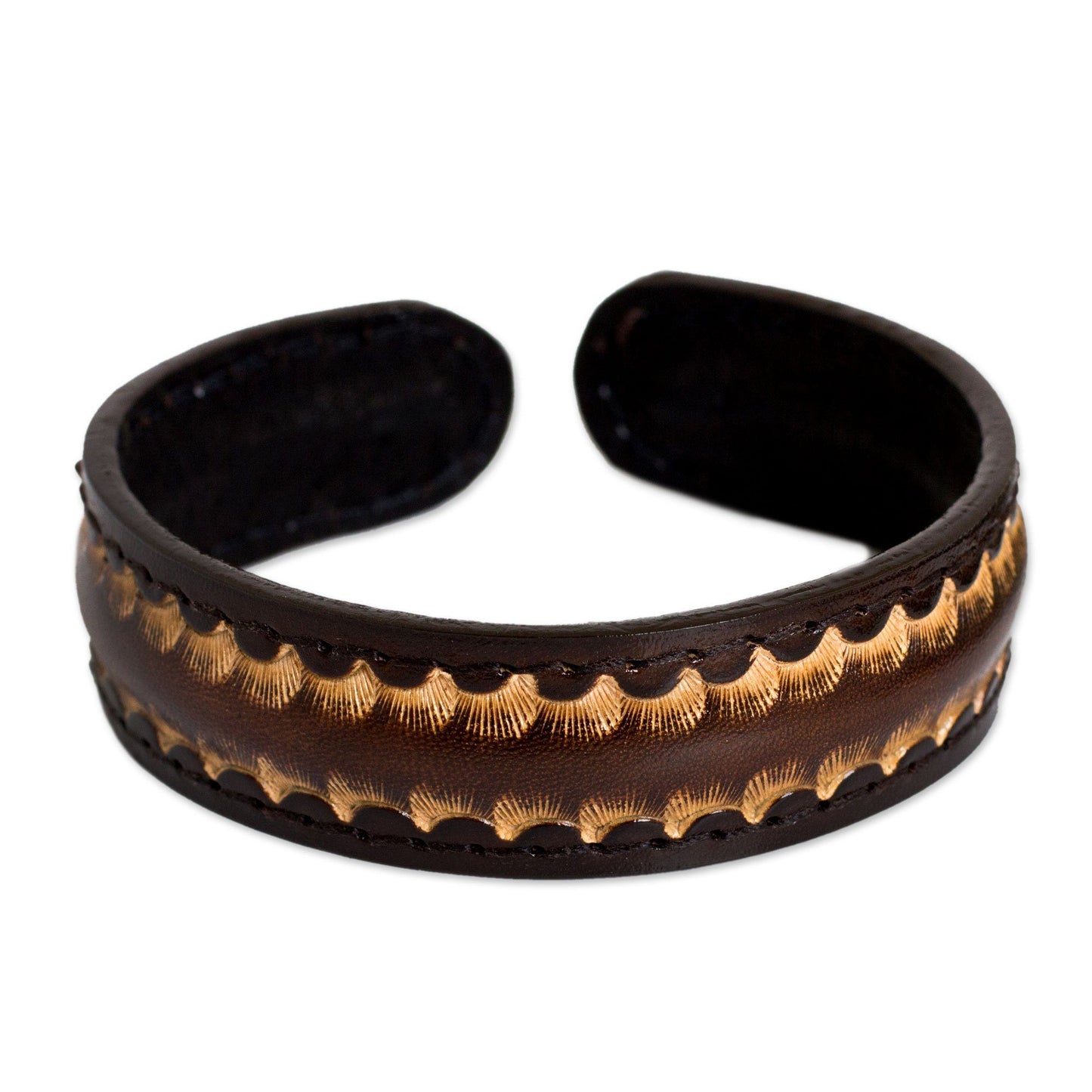 Men's Braided Leather Brown Cuff Bracelet