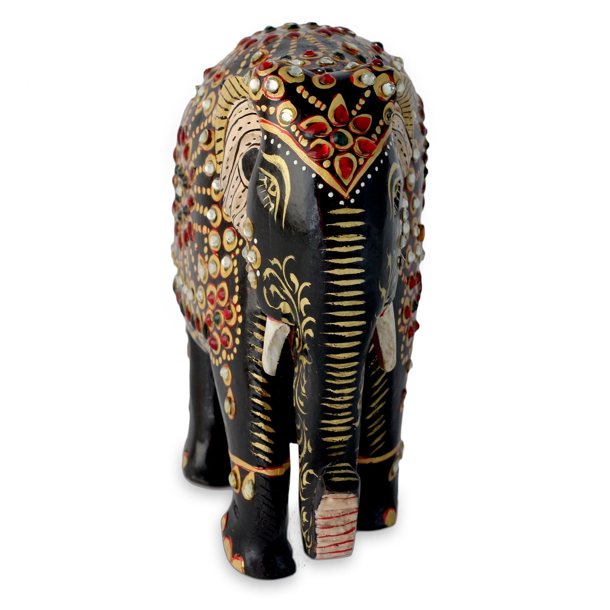NOVICA Majestic Indian Elephant Carved Zoo Animal Sculpture NOVICA Majestic Indian Elephant Carved Zoo Animal Sculpture
