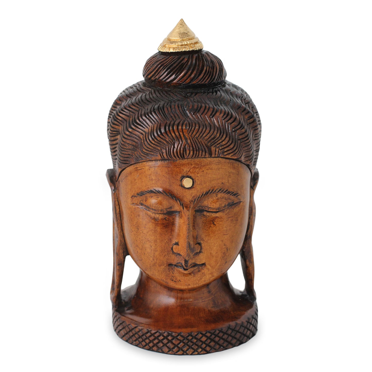 Buddha Inspired Artisan Crafted Young Buddha Antiqued Wood Statuette