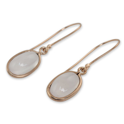 Autumn Rose Rose Quartz Dangle Earrings with 18k Rose Gold Plate