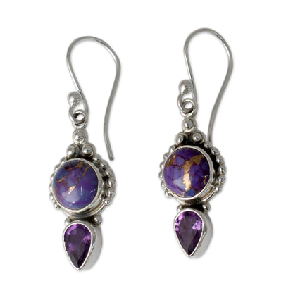 Multi-Gem Sterling Silver Dangle Earrings