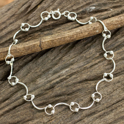 Meander Sterling Silver Link Anklet