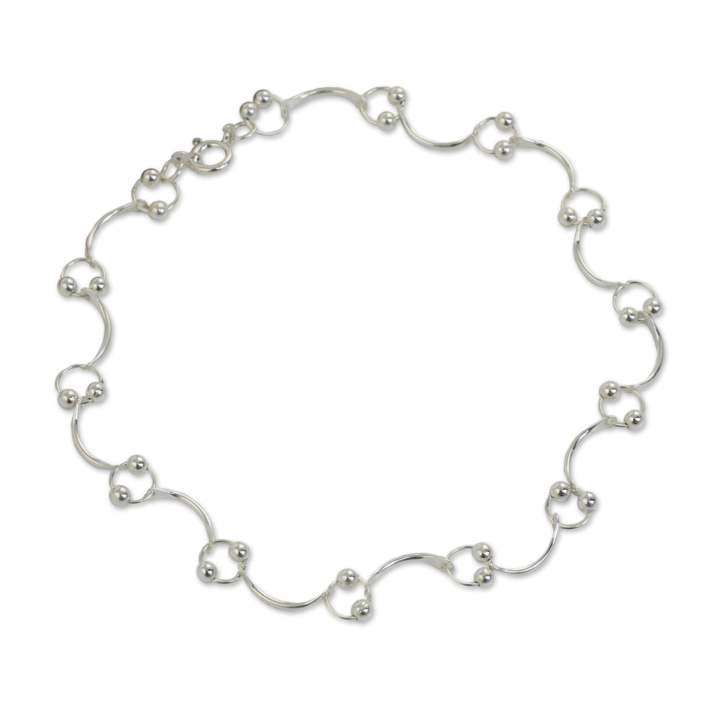 Meander Sterling Silver Link Anklet