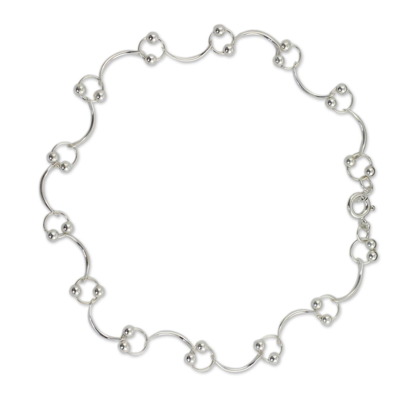 Meander Sterling Silver Link Anklet