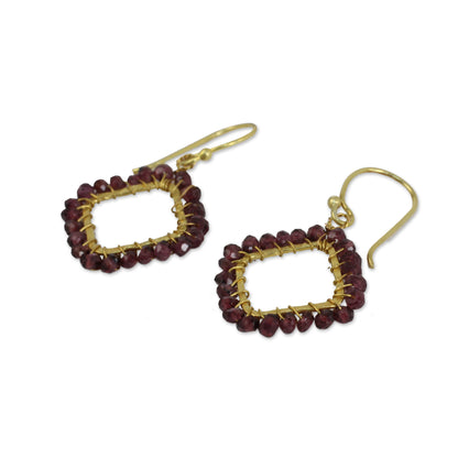 Red Treasure Garnet Dangle Earrings