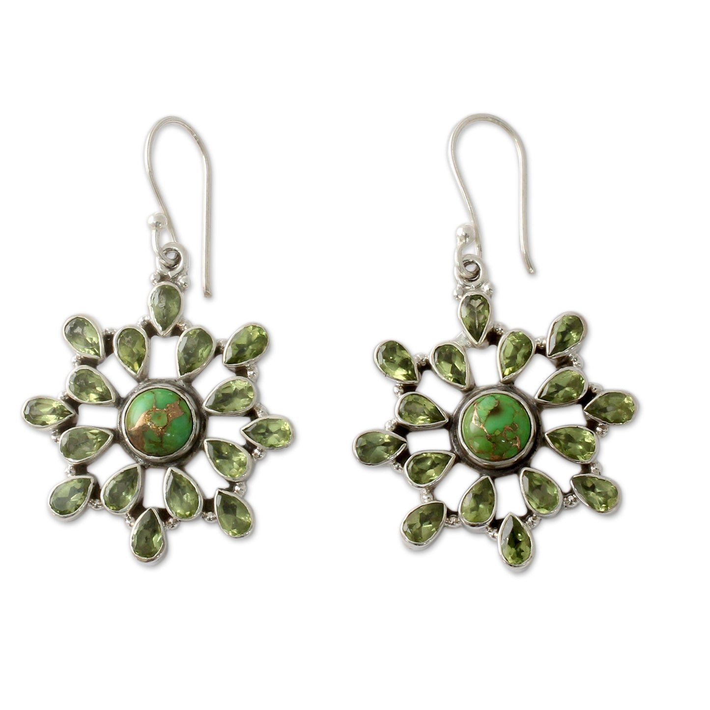 Verdant Starlight Handmade Earrings with Peridot and Sterling Silver