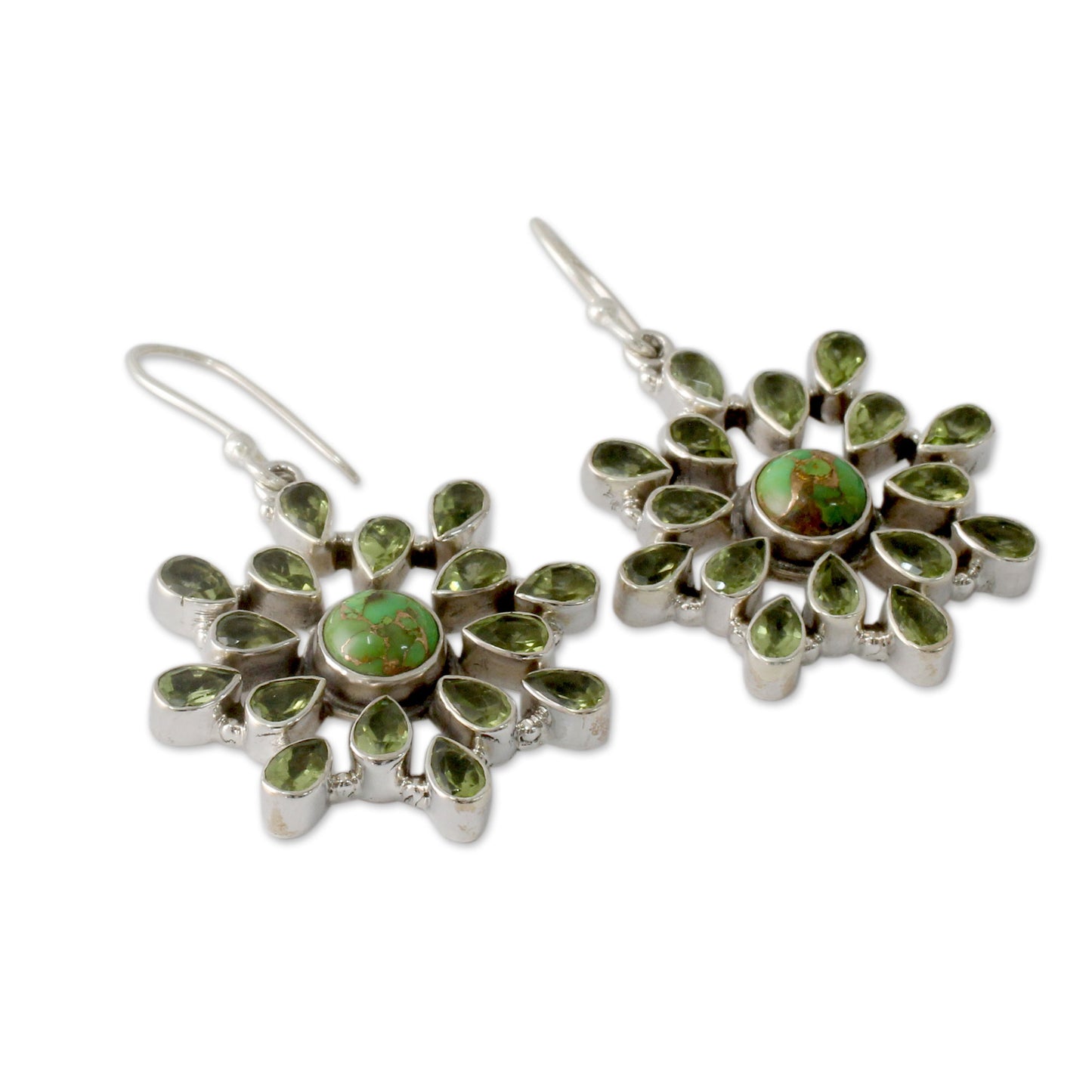 Verdant Starlight Handmade Earrings with Peridot and Sterling Silver