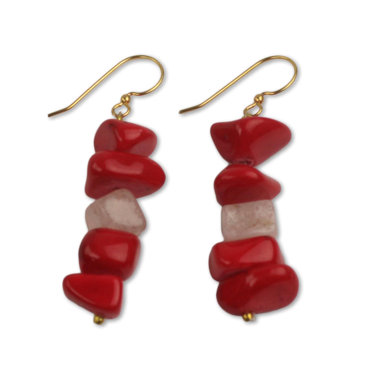 Red Velvet Red Agate Handcrafted African Dangle Earrings