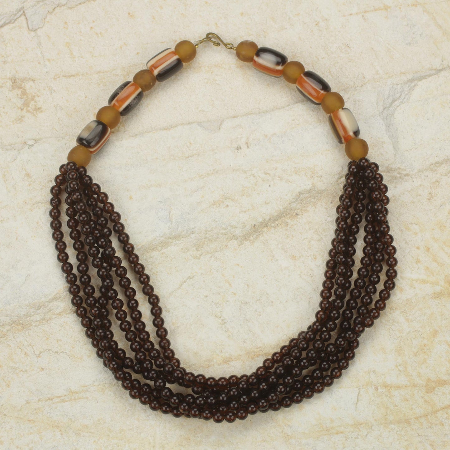 Destiny Loves Me Brown and Yellow African Handcrafted Eco Friendly Necklace