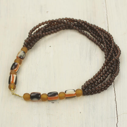 Destiny Loves Me Brown and Yellow African Handcrafted Eco Friendly Necklace