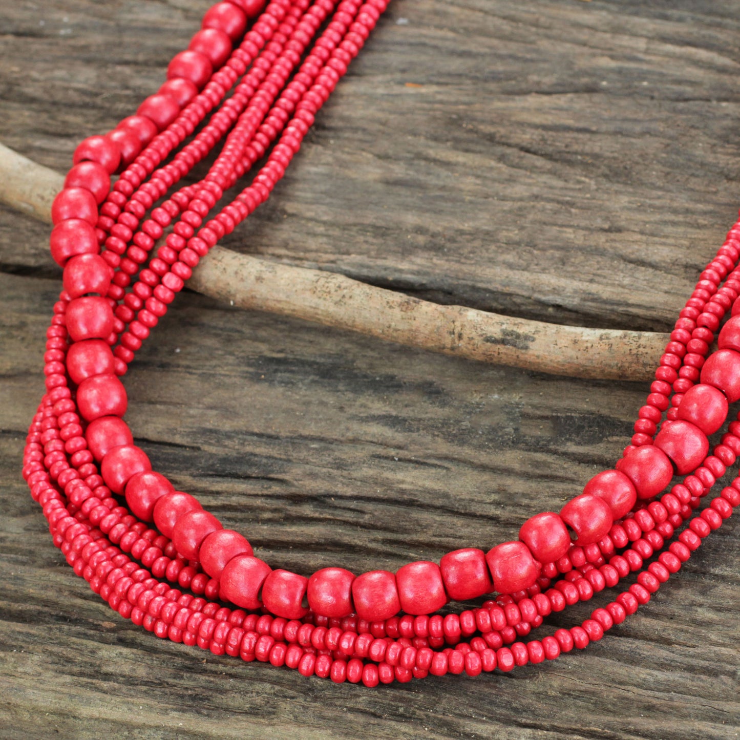 Cabana Wood Beaded Necklace