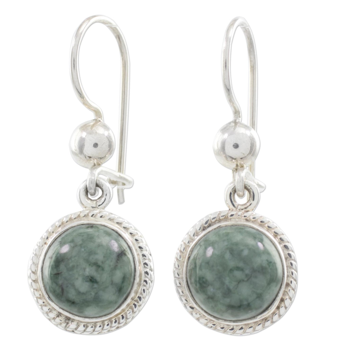 Green Apple Medium Green Guatemalan Jade Sterling Silver Dangle Earrings