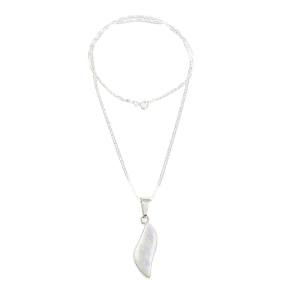 Floating in the Breeze Guatemalan Sterling Silver and Lilac Jade Dangle Necklace