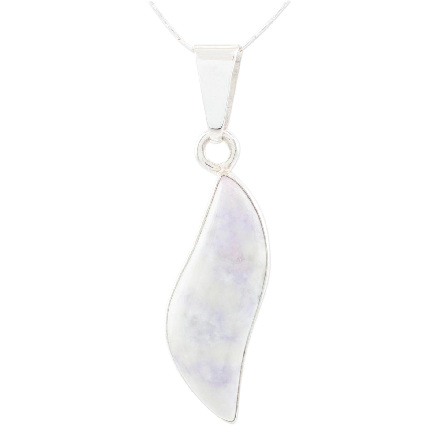 Floating in the Breeze Guatemalan Sterling Silver and Lilac Jade Dangle Necklace