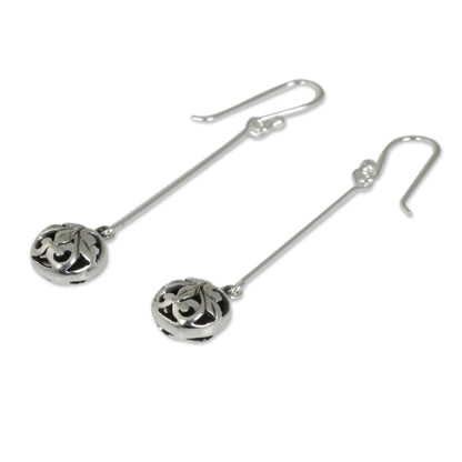 Filigree Charm Sterling Silver Dangle Earrings