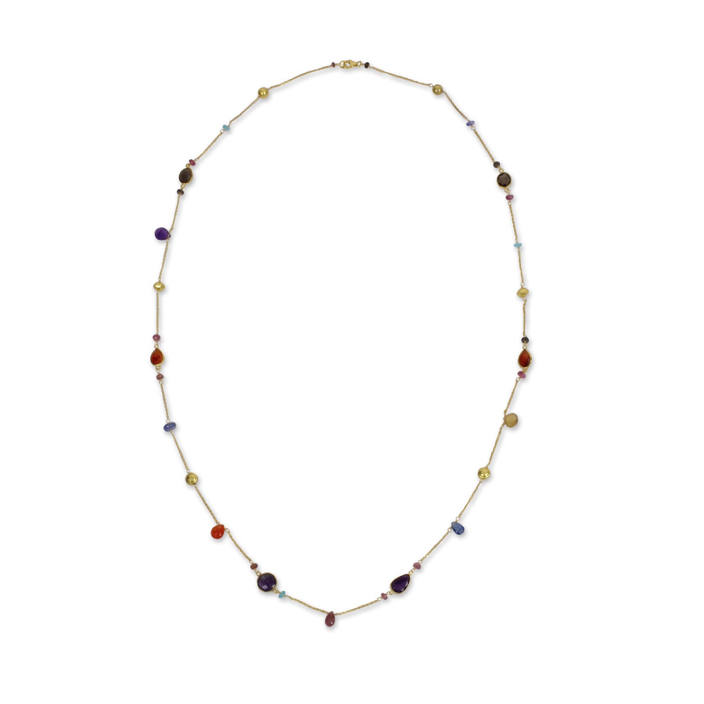 Color and Fantasy Gold Plated Silver Necklace