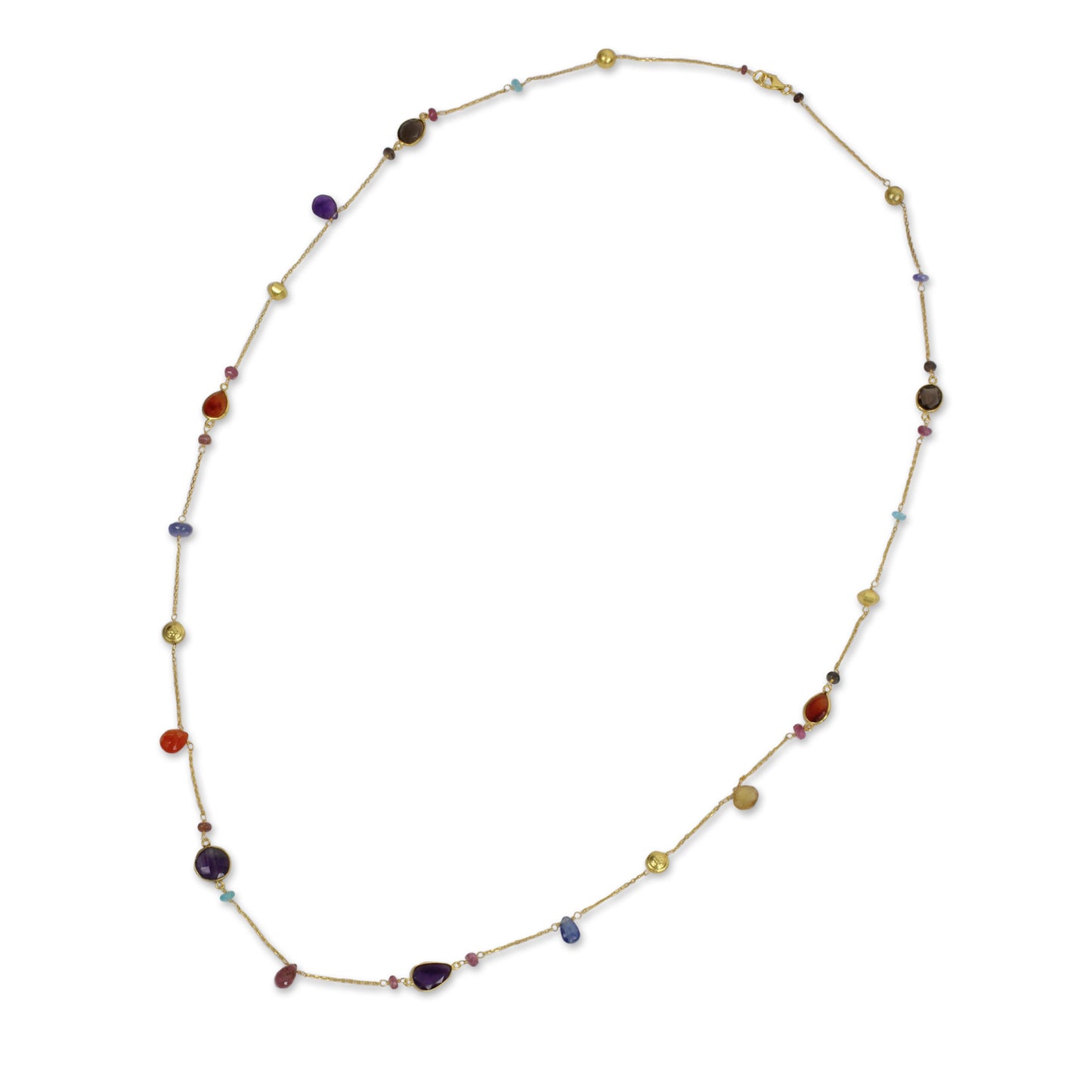 Color and Fantasy Gold Plated Silver Necklace