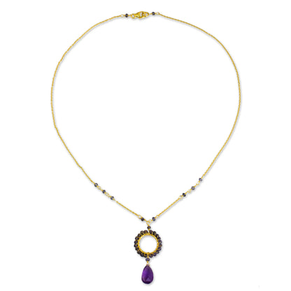 Iris Rain Gold Plated Silver Amethyst & Iolite Necklace