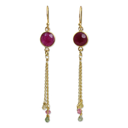 Pink Sapphire Drop Earrings