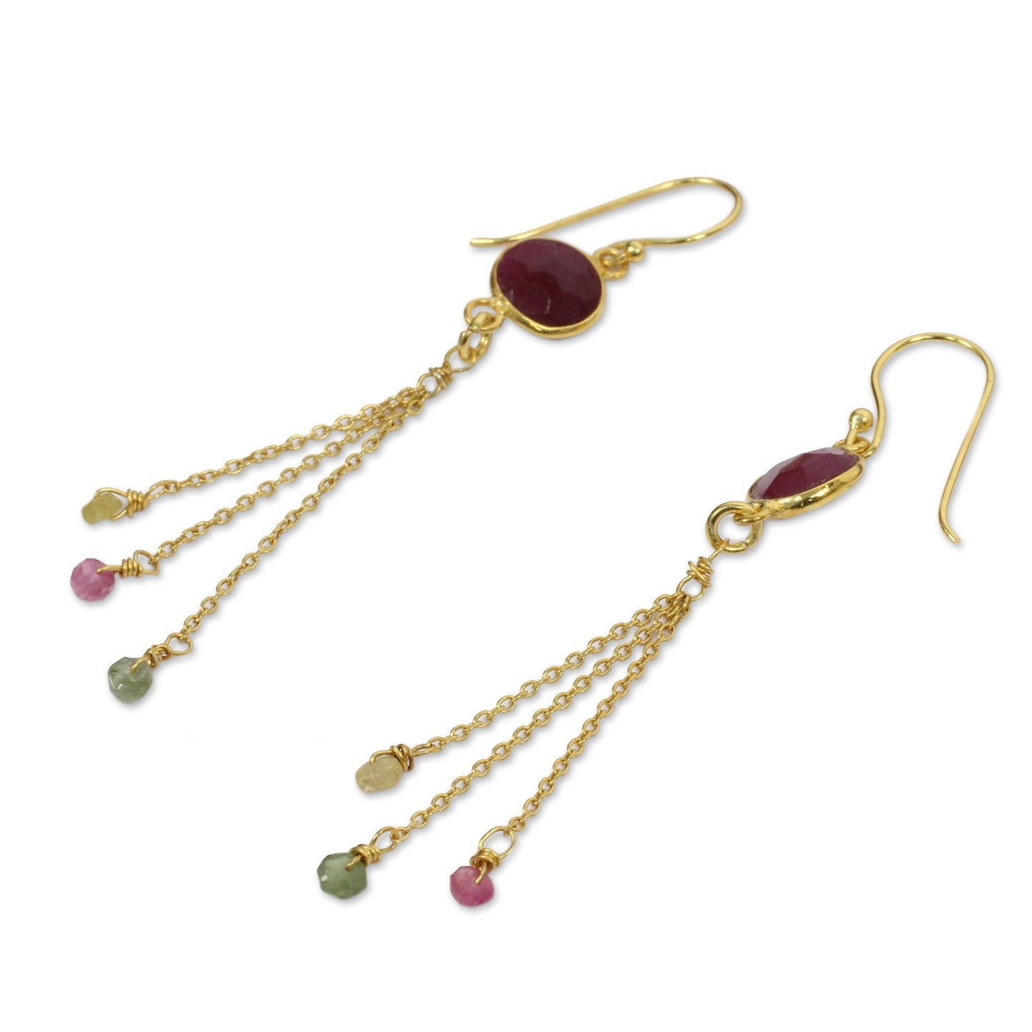 Pink Sapphire Drop Earrings