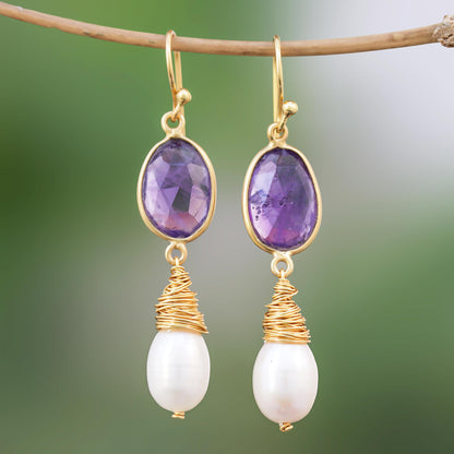 Morning Bloom Amethyst Dangle Earrings