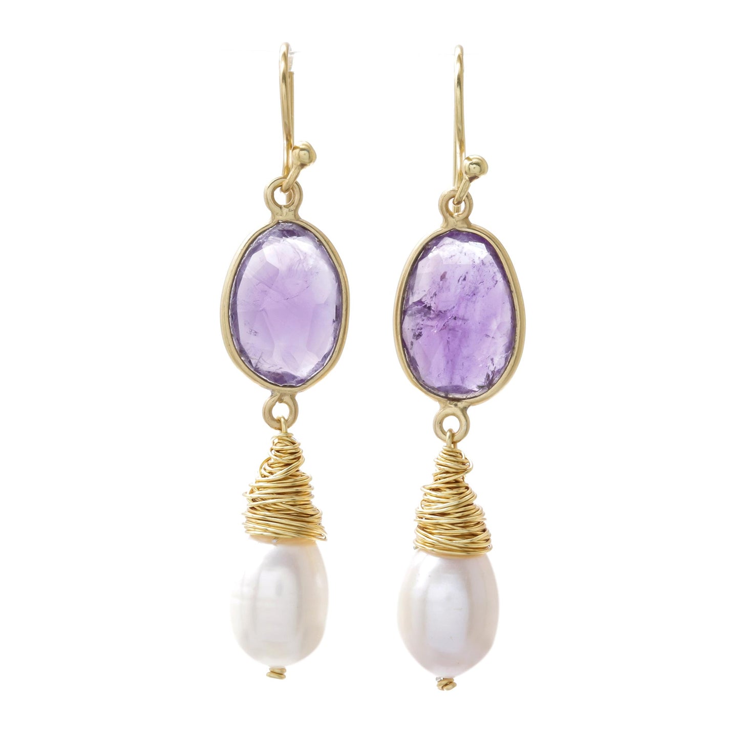 Morning Bloom Amethyst Dangle Earrings