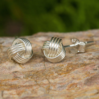 NOVICA - Sterling Silver Button Earrings