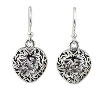 Superstar Sterling Silver Star Filigree Earrings from Thailand