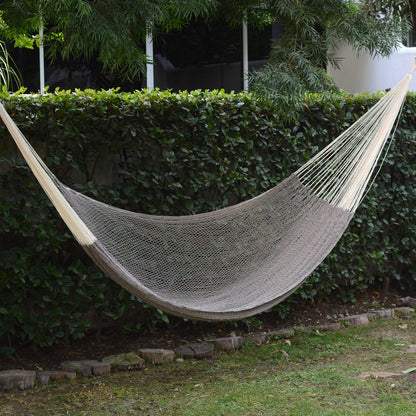 Maya Mist Mexican Hand Woven Grey Cotton Maya Hammock (Double)