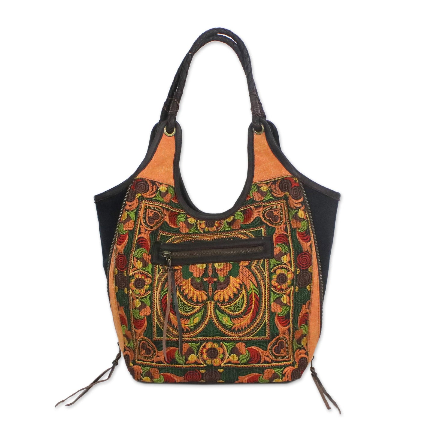 Sunny Pheasants Embroidered Shoulder Bag