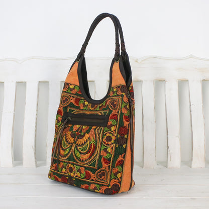 Sunny Pheasants Embroidered Shoulder Bag