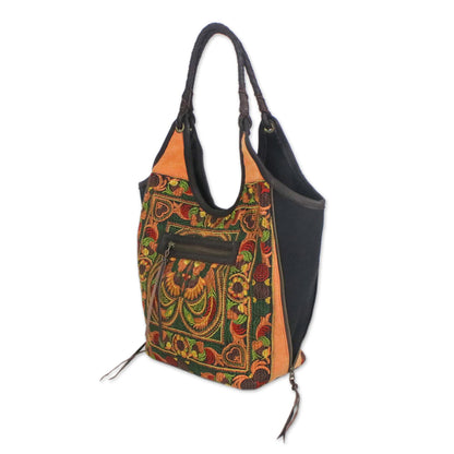 Sunny Pheasants Embroidered Shoulder Bag