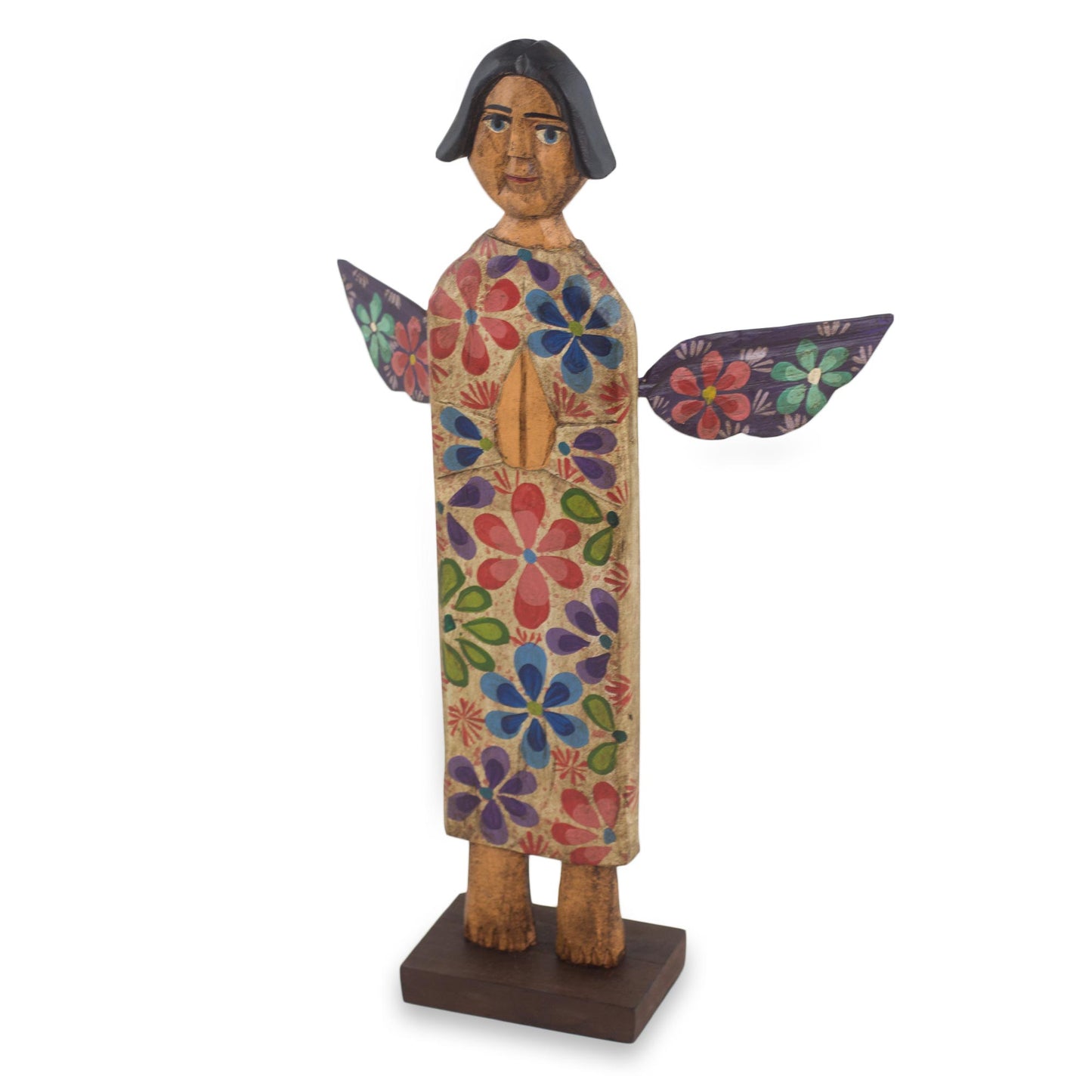 Angel of Peace Artisan Crafted Antiqued Pinewood Angel Sculpture