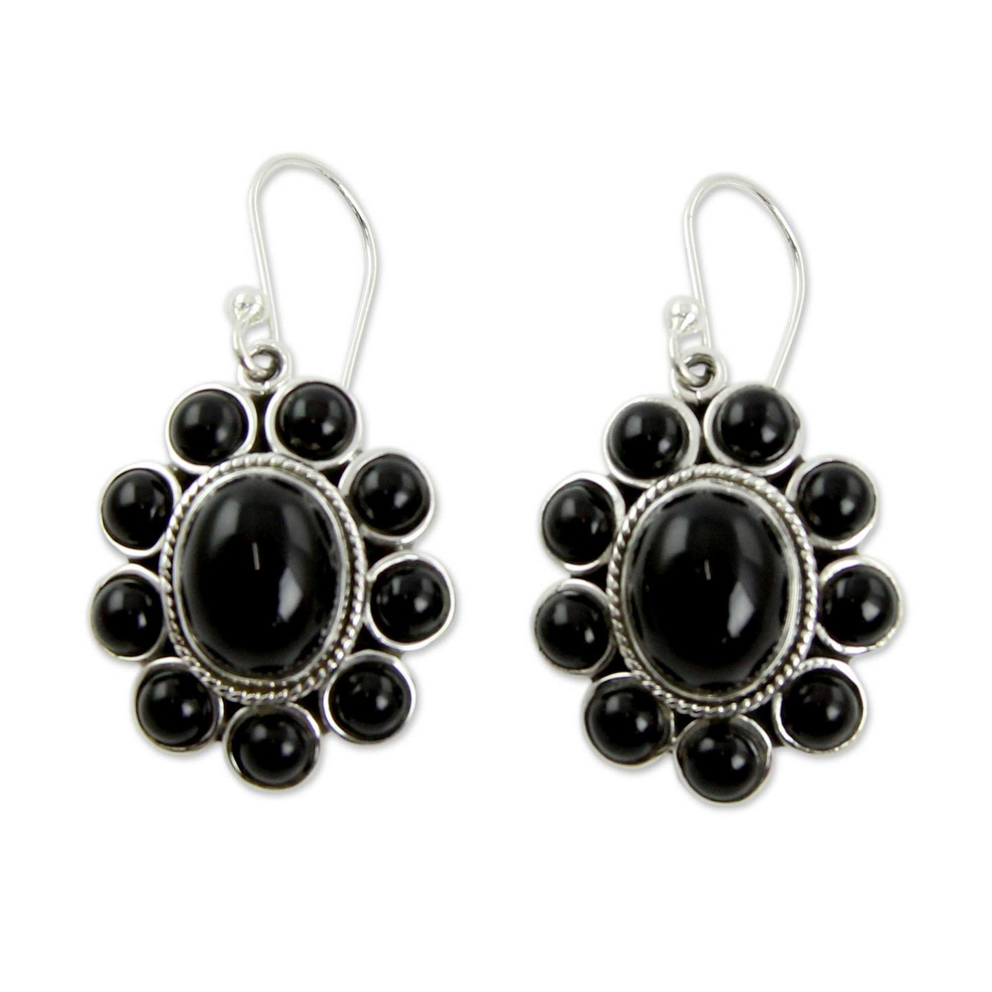 Night Drama Onyx & Silver Dangle Earrings