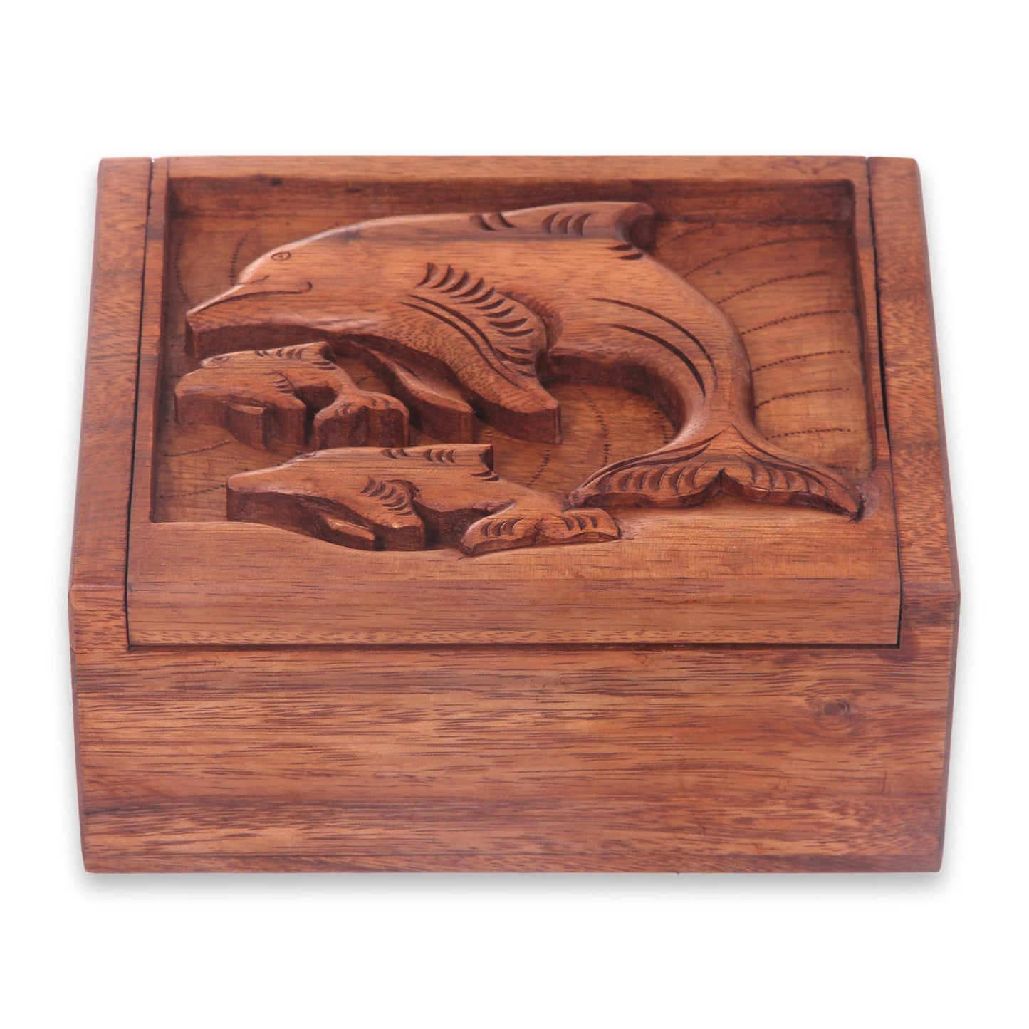 Lovina Beach Dolphins Balinese Dolphin Theme Hand Crafted Wood Box