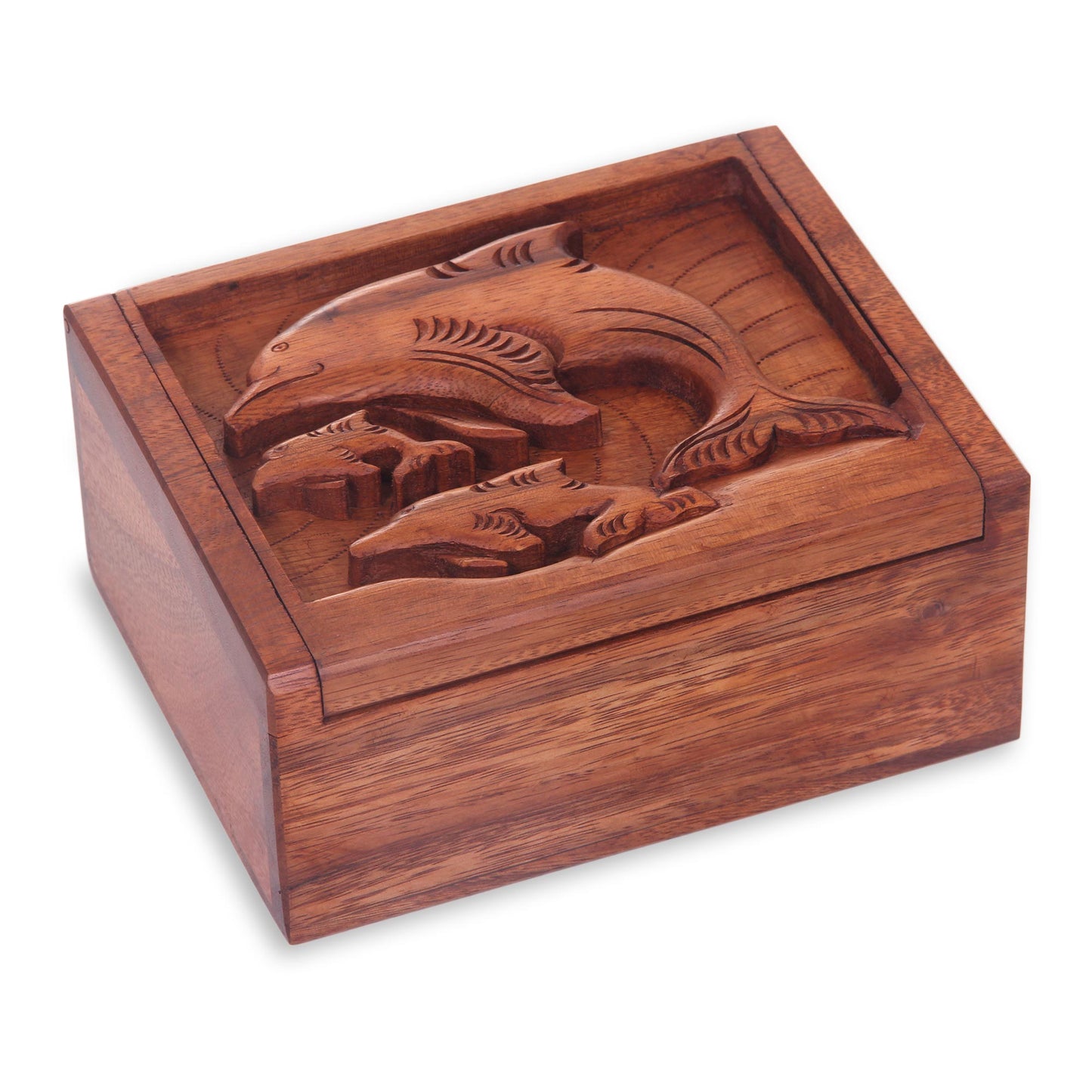 Lovina Beach Dolphins Balinese Dolphin Theme Hand Crafted Wood Box