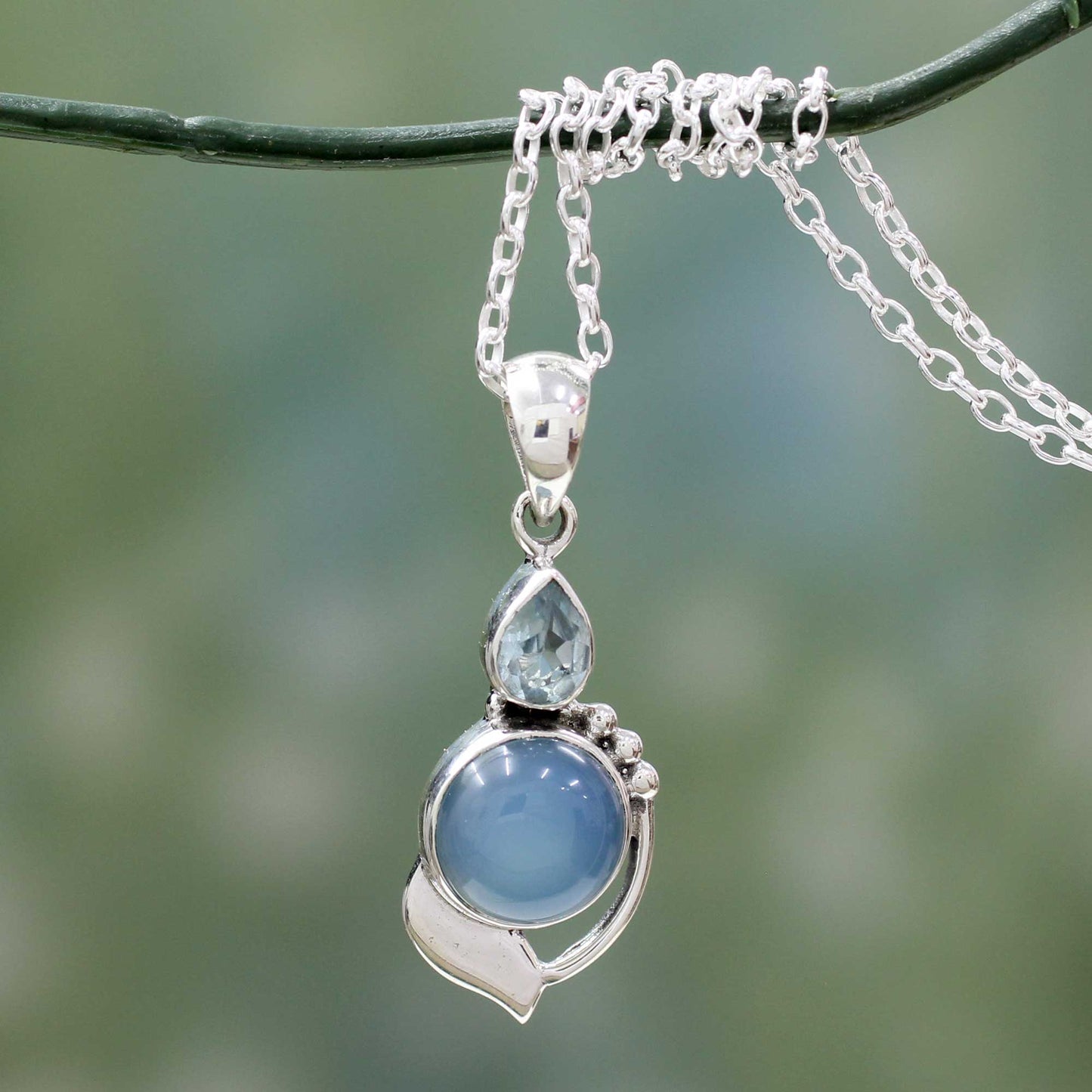 Modern Romance Chalcedony Pendant Necklace