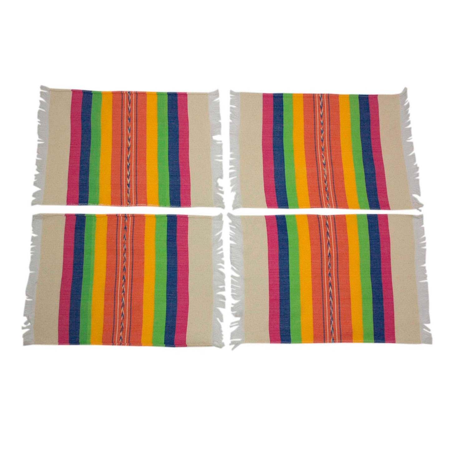 Fiesta Hues Hand Woven Multicolor Cotton Placemats