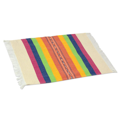 Fiesta Hues Hand Woven Multicolor Cotton Placemats