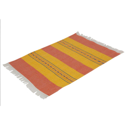 Oaxaca Sunset Zapotec Orange and Yellow Hand-Loomed Placemats (Set of 4)