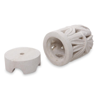 Rustling Bamboo Limestone Bamboo Sculpture Tealight Candleholder