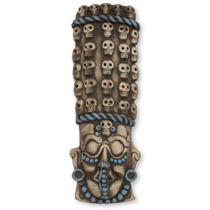 Maya Tzompantli Mexican Maya and Aztec Ceramic Skull Motif Mask