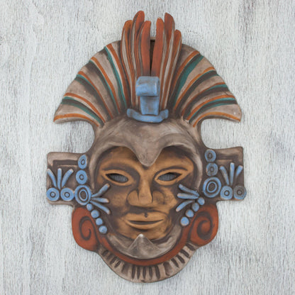 Aztec Eagle Warrior Handcrafted Mexican Ceramic Aztec Eagle Warrior Mask