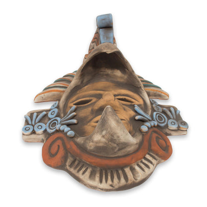 Aztec Eagle Warrior Handcrafted Mexican Ceramic Aztec Eagle Warrior Mask