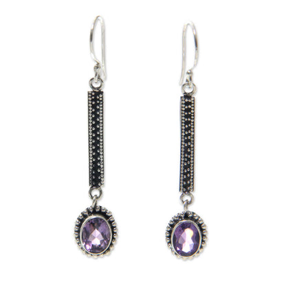 Falling Raindrops Amethyst Earrings