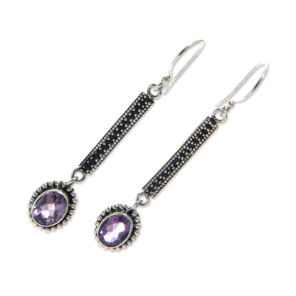 Falling Raindrops Amethyst Earrings