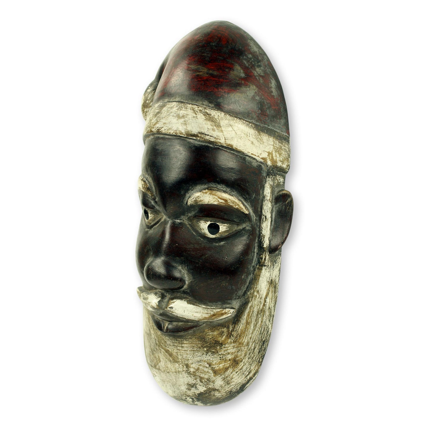 Ghanaian Santa Claus Artisan Hand Carved Unique Santa Claus African Mask